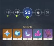 Rank 50's rewards, as an example (Image via Genshin Impact)